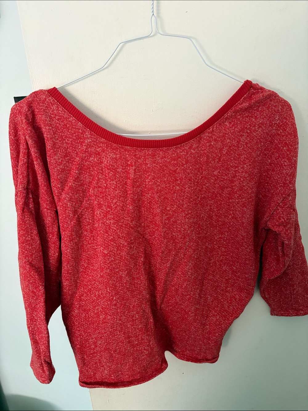 Soft Red Off-Shoulder Sweater